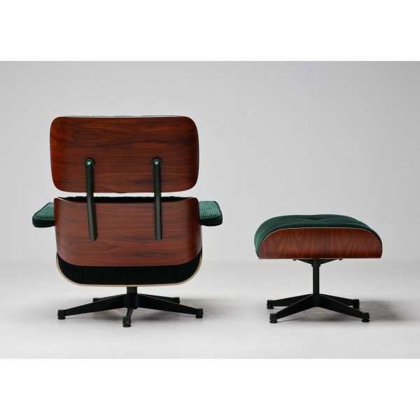 2023 Unique Edition Vitra Eames Lounge Chair and Ottoman XL | Green Velvet, Santos Palisander - Image 7