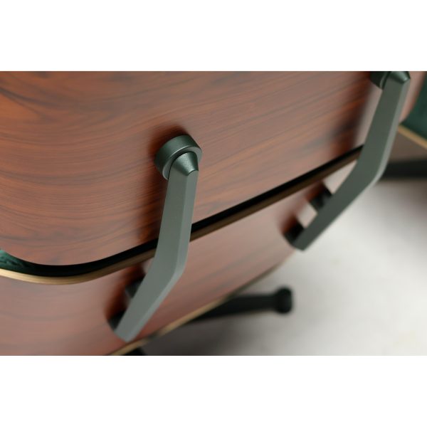 2023 Unique Edition Vitra Eames Lounge Chair and Ottoman XL | Green Velvet, Santos Palisander - Image 10