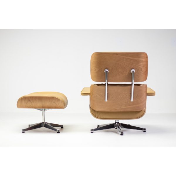2023 Vitra Eames Lounge Chair and Ottoman, XL | Caramel Leather, American Cherry - Image 8