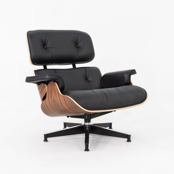 2024 Herman Miller Eames Lounge Chair and Ottoman | Black Leather, Santos Palisander - Image 4