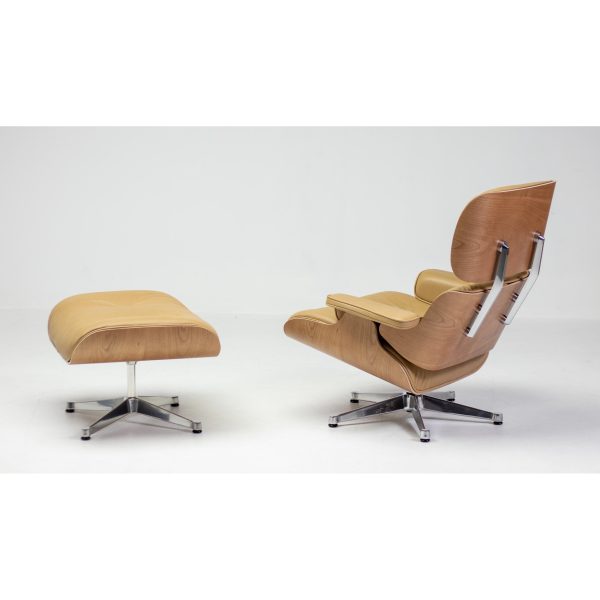 2023 Vitra Eames Lounge Chair and Ottoman, XL | Caramel Leather, American Cherry - Image 5