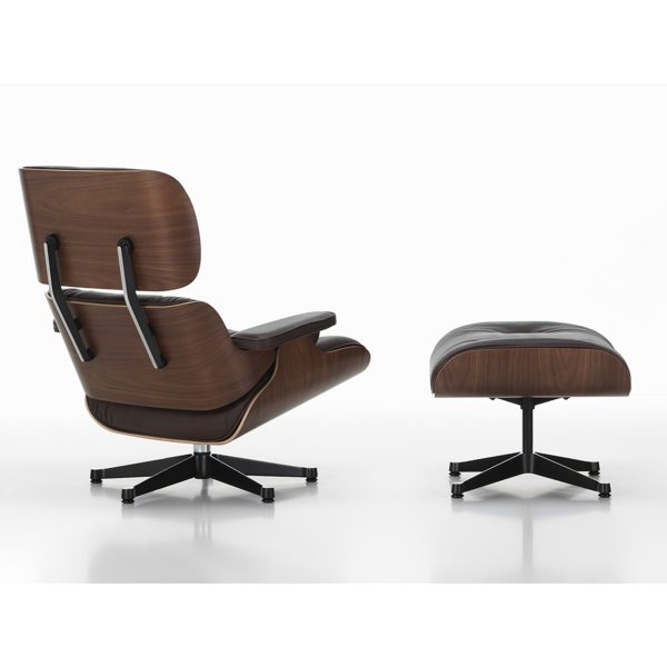 2023 Vitra Eames Lounge Chair and Ottoman, XL | Dark Brown Leather, Dark Walnut - Image 4