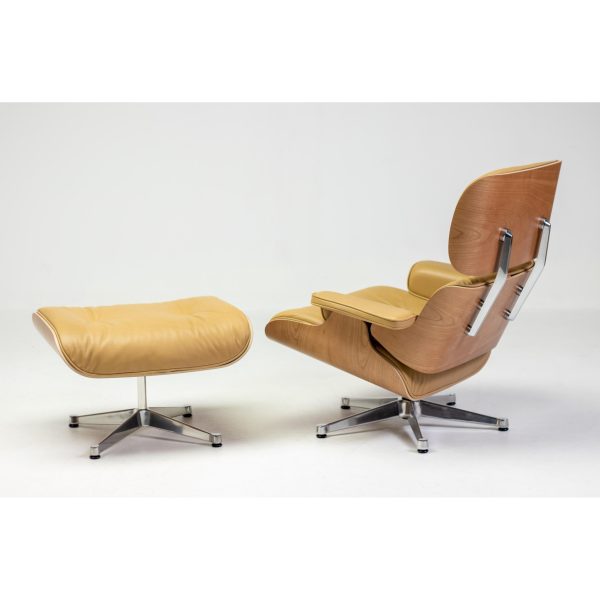 2023 Vitra Eames Lounge Chair and Ottoman, XL | Caramel Leather, American Cherry - Image 7