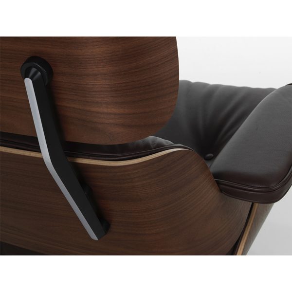 2023 Vitra Eames Lounge Chair and Ottoman, XL | Dark Brown Leather, Dark Walnut - Image 6